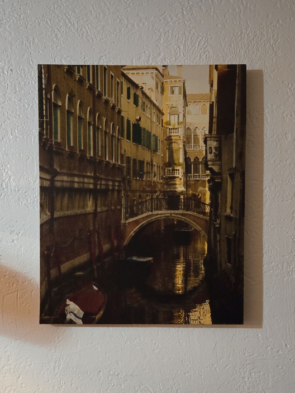 GUC Venetian Canal Wall Art Print in Warm Brown and Gold & Beige Tones Italy